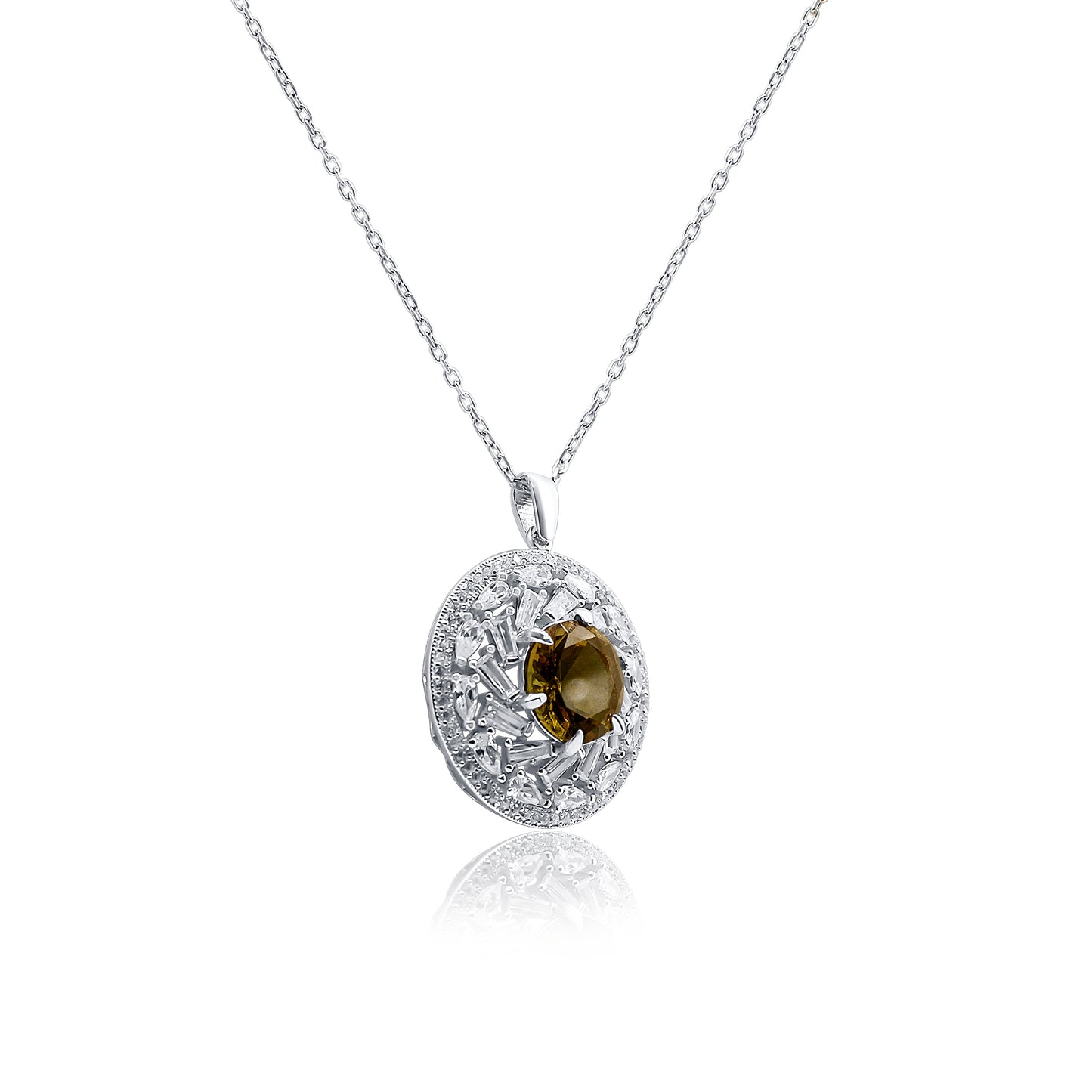 Turkeza | 925 Sterling Silver Zultanite Pendant Baguette Unique Turkish Necklace