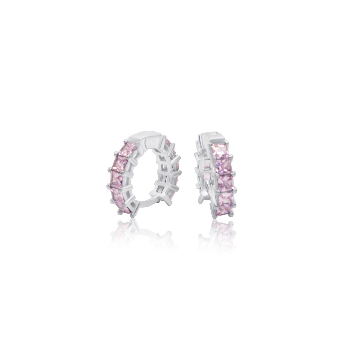 Turkeza | 925 Sterling Silver Rainbow Hoop CZ - Turkish Earring