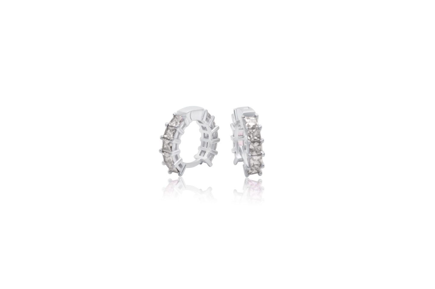 Turkeza | 925 Sterling Silver Rainbow Hoop CZ - Turkish Earring