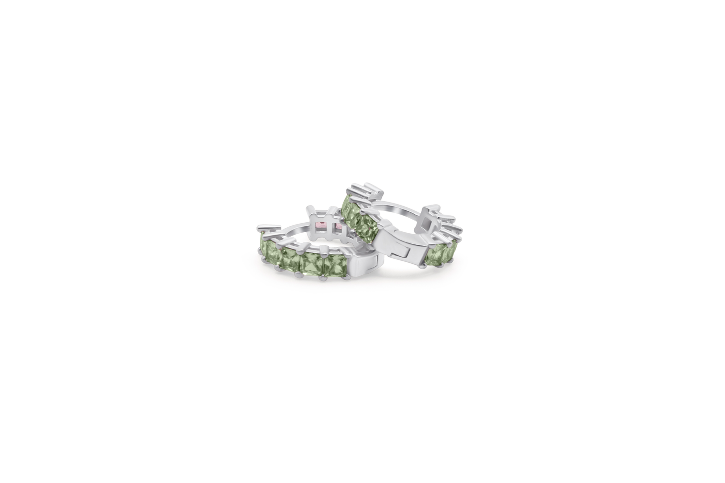 Turkeza | 925 Sterling Silver Rainbow Hoop CZ - Turkish Earring