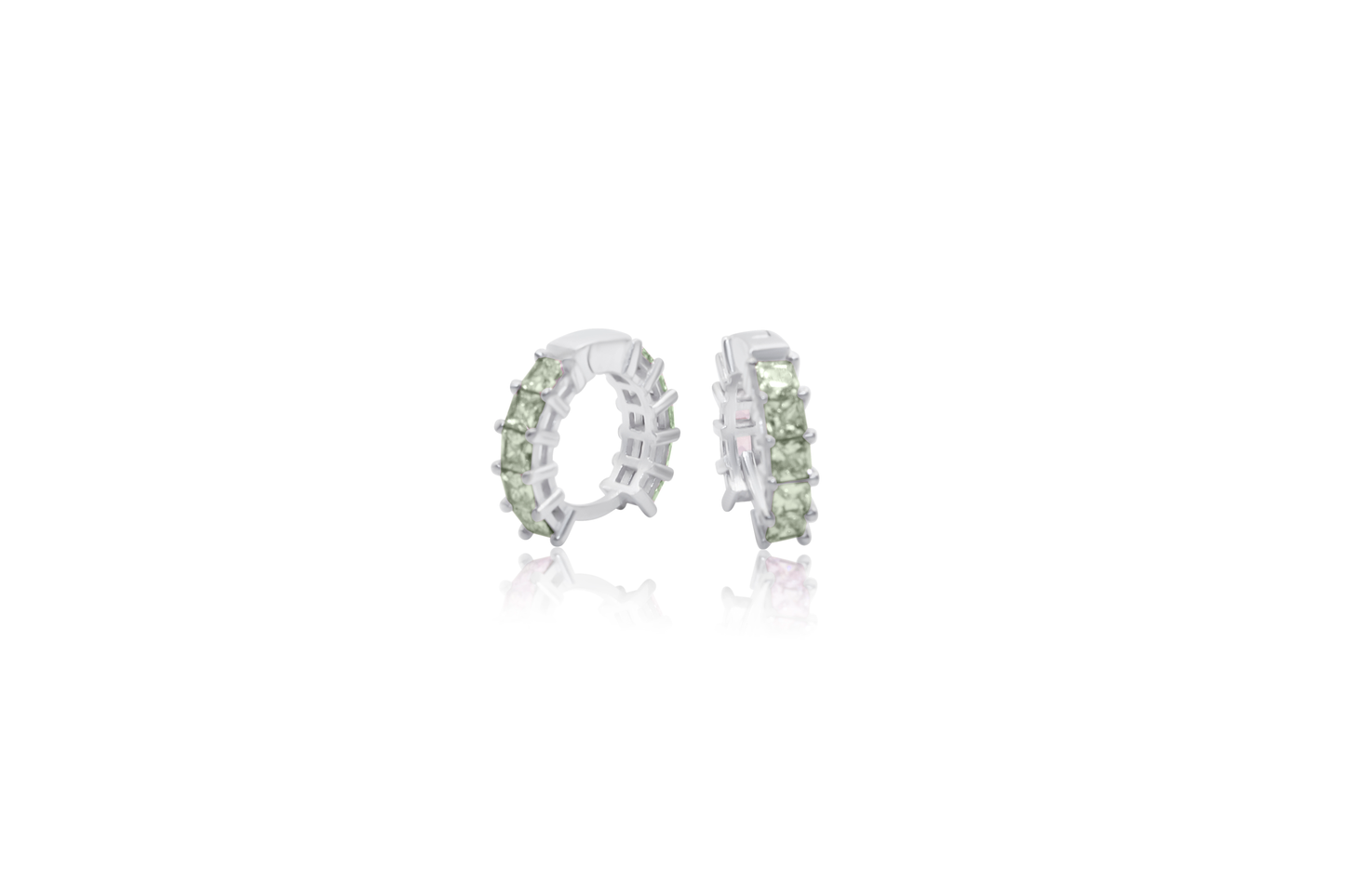Turkeza | 925 Sterling Silver Rainbow Hoop CZ - Turkish Earring
