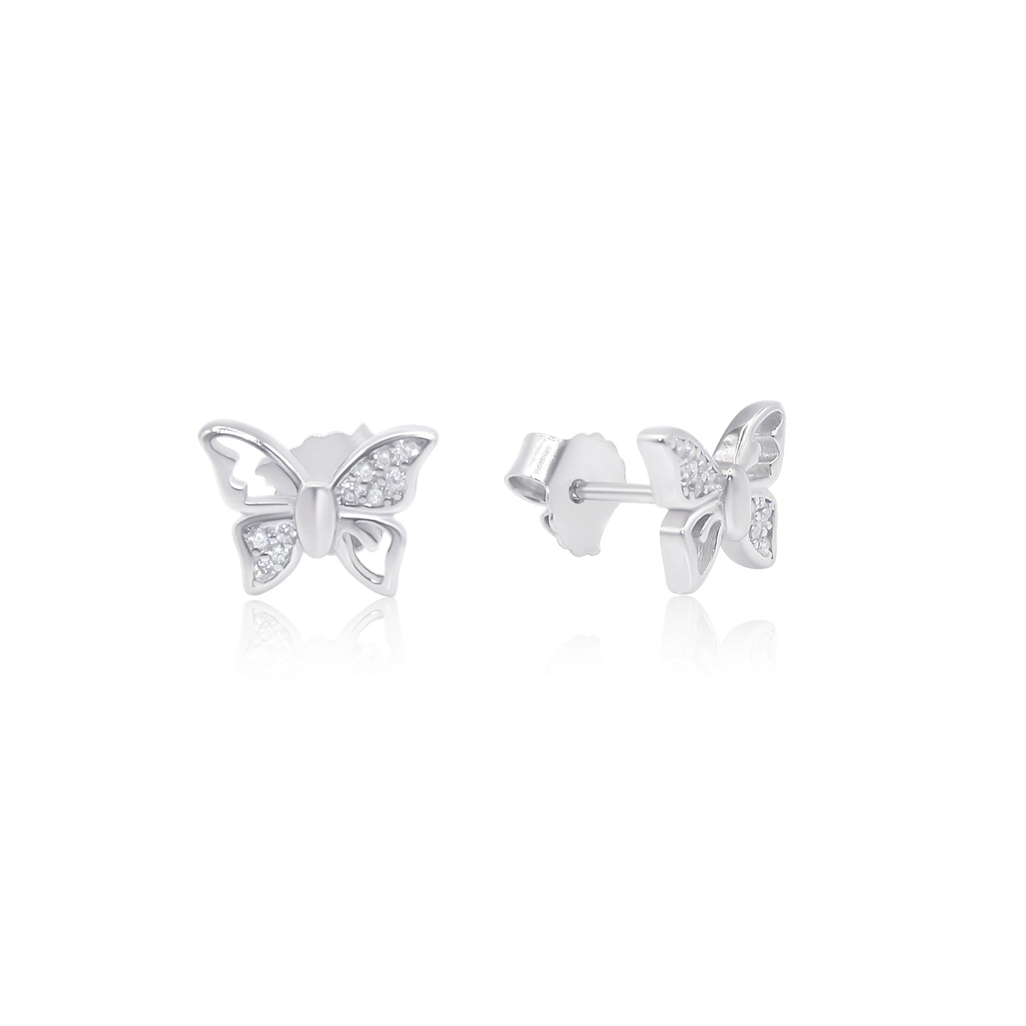 Turkeza | 925 Sterling Silver Turkeza Butterfly Stud Earrings