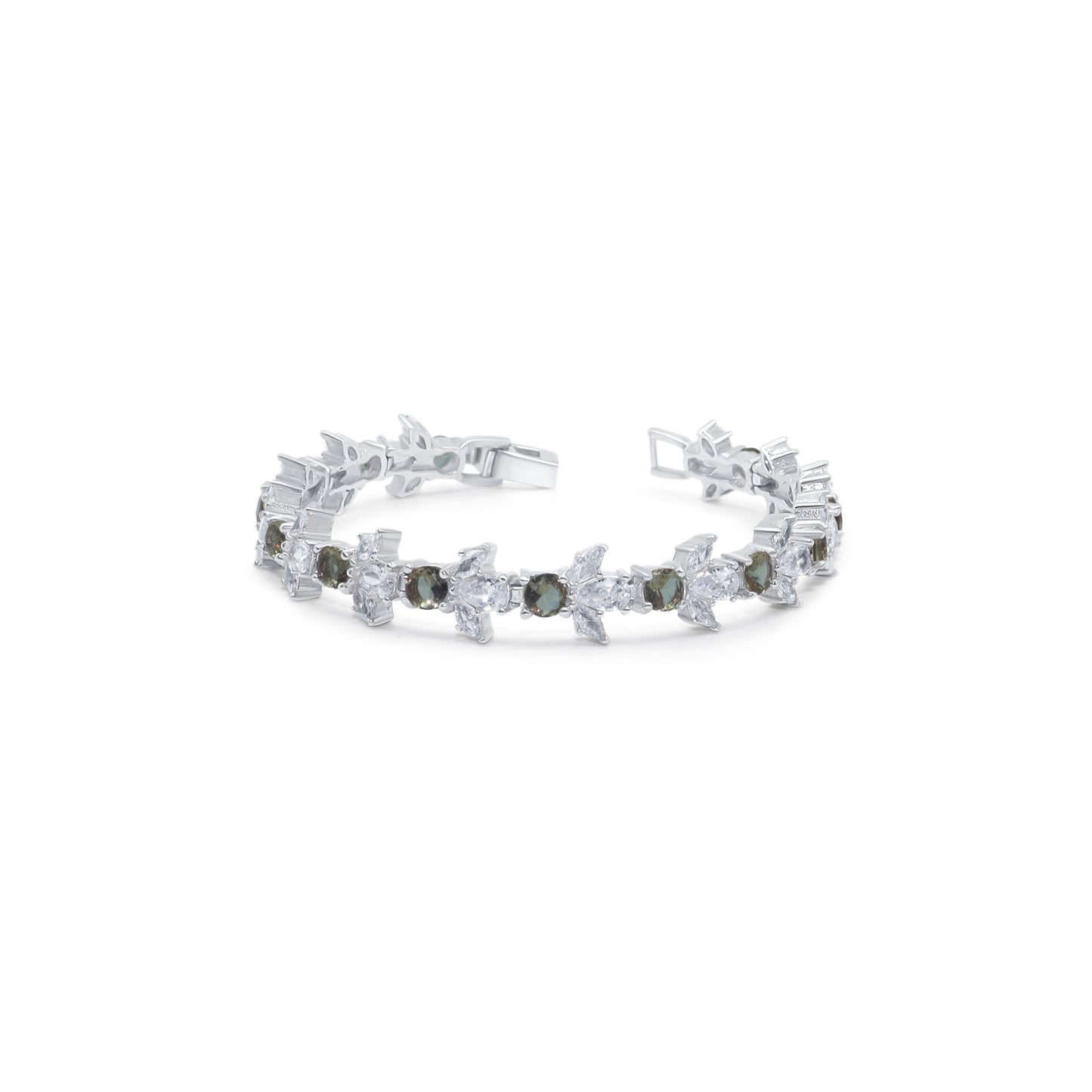 Turkeza | 925 Sterling Silver Zultanite Flower Cubic Zirconia Bracelet