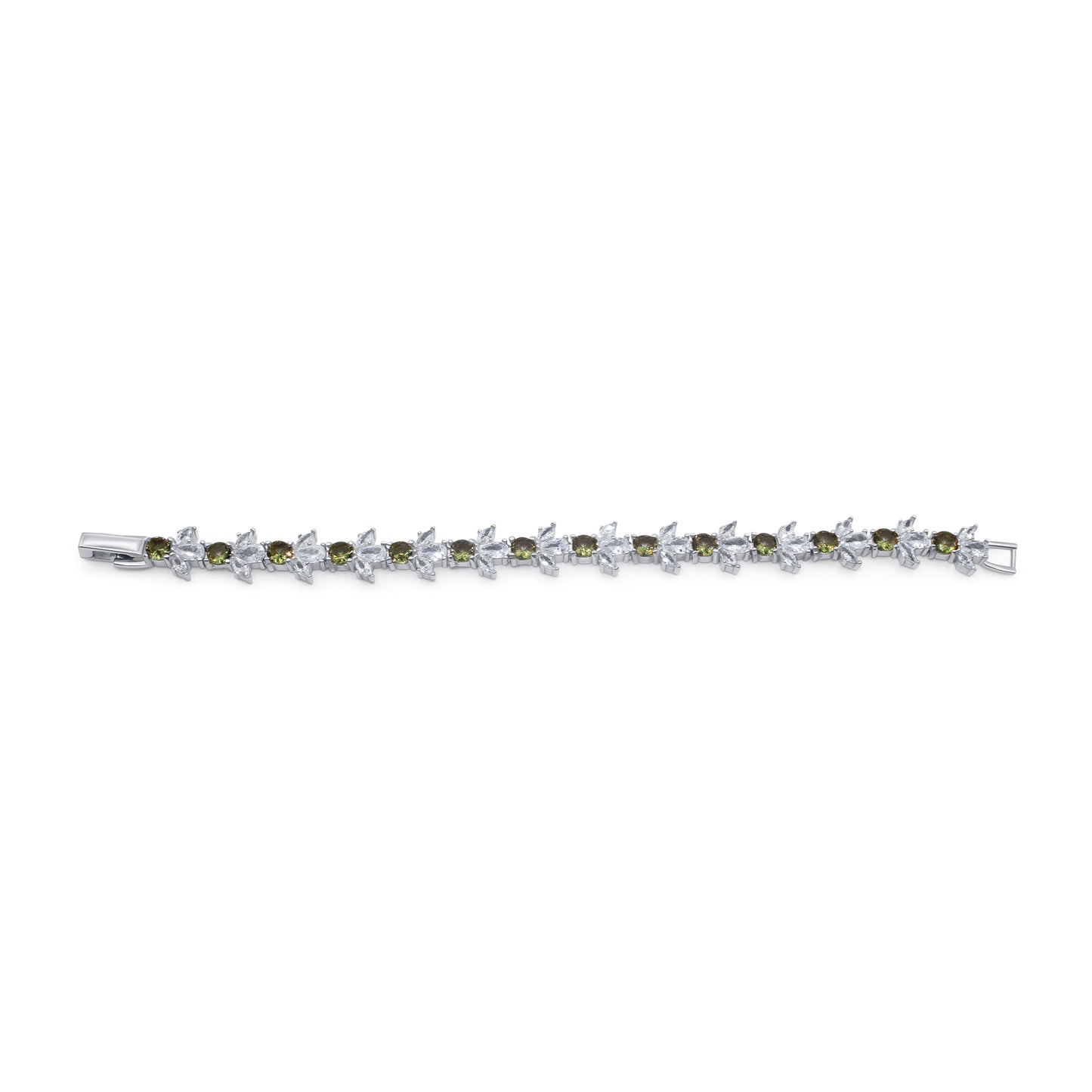 Turkeza | 925 Sterling Silver Zultanite Flower Cubic Zirconia Bracelet