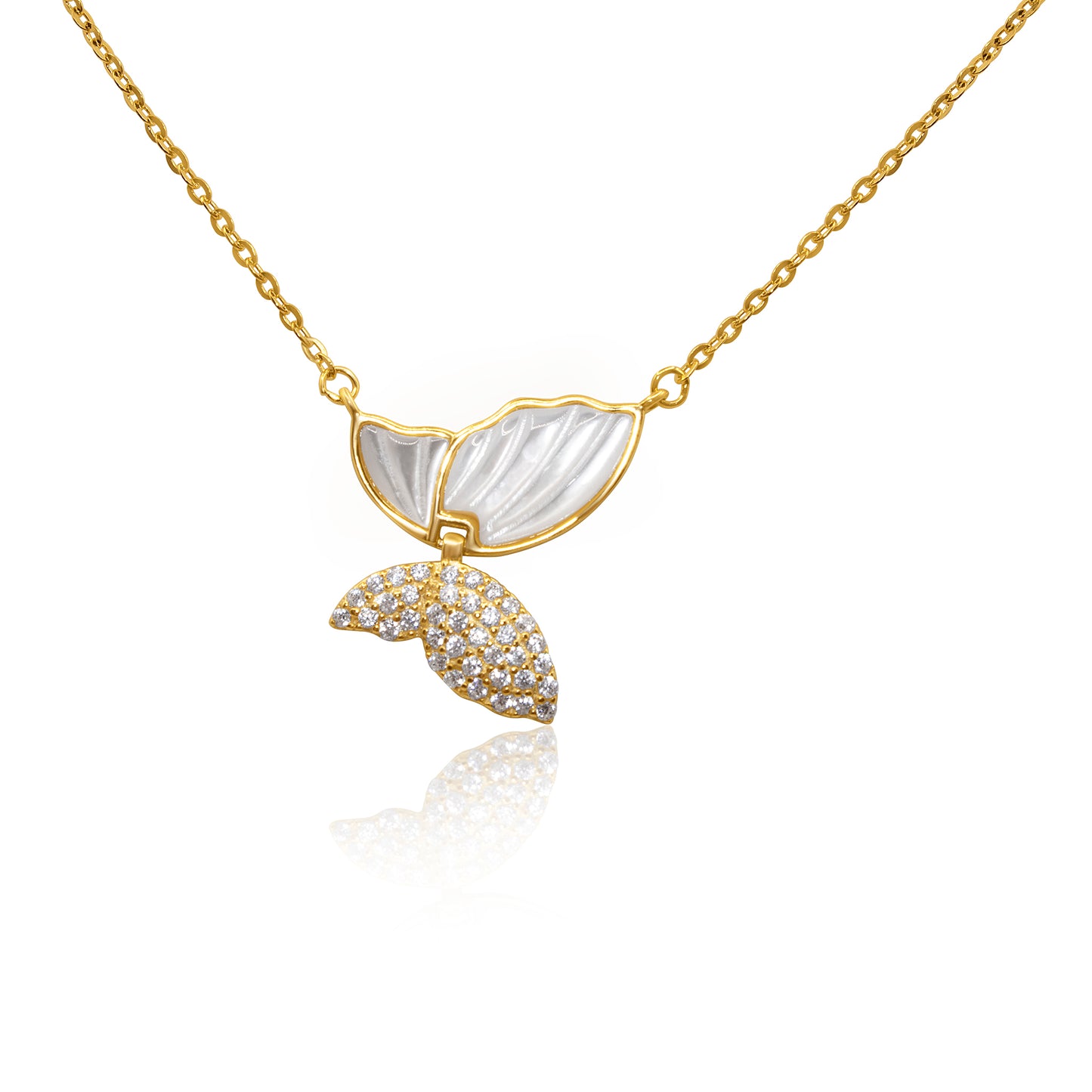 Turkeza | 925 Sterling Silver Butterfly Folding Design Necklace