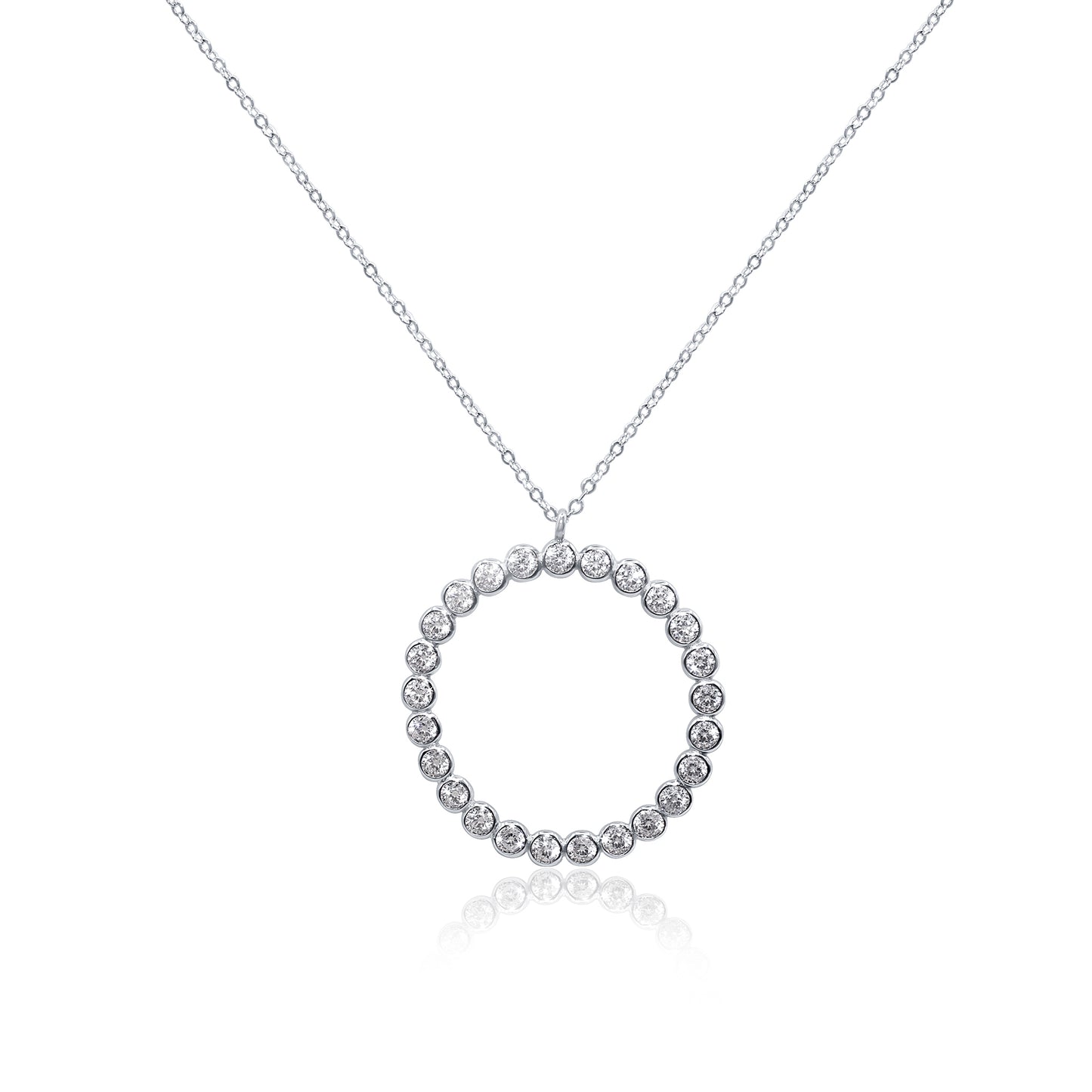 Turkeza | 925 Sterling Silver Women's Full Circle Round Necklace