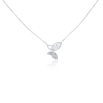 Turkeza | 925 Sterling Silver Butterfly Folding Design Necklace