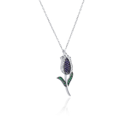 Turkeza | 925 Sterling Silver Tulip CZ Necklace