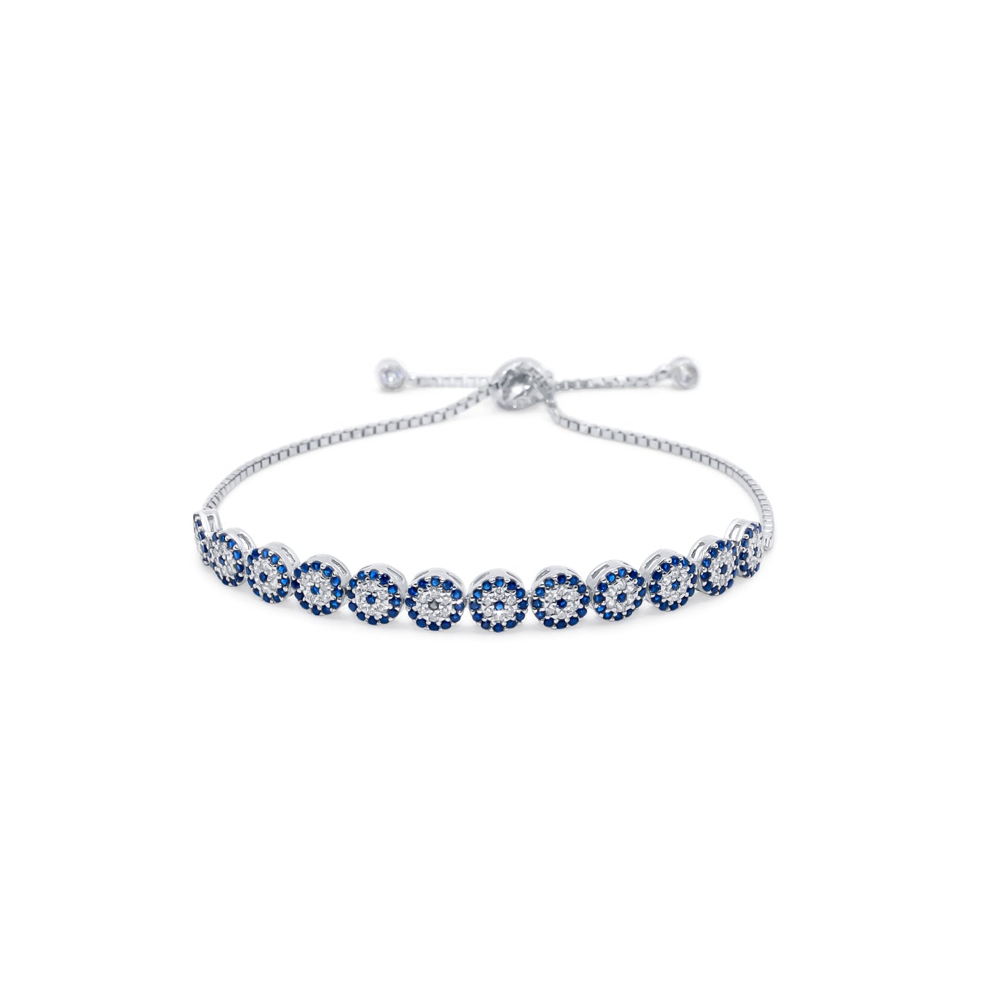 Turkeza | 925 Sterling Silve Evil Eye Turkish Adjustable Bracelet