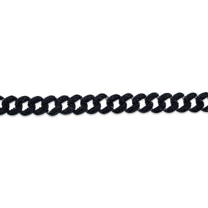 Turkeza | 925 Sterling Silver Black CZ Moissanite Cuban Bracelet - Turkish Bracelet