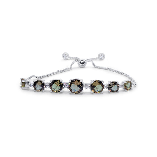 Turkeza | 925 Sterling Silver Circular Zultanite CZ Adjustable Bracelet