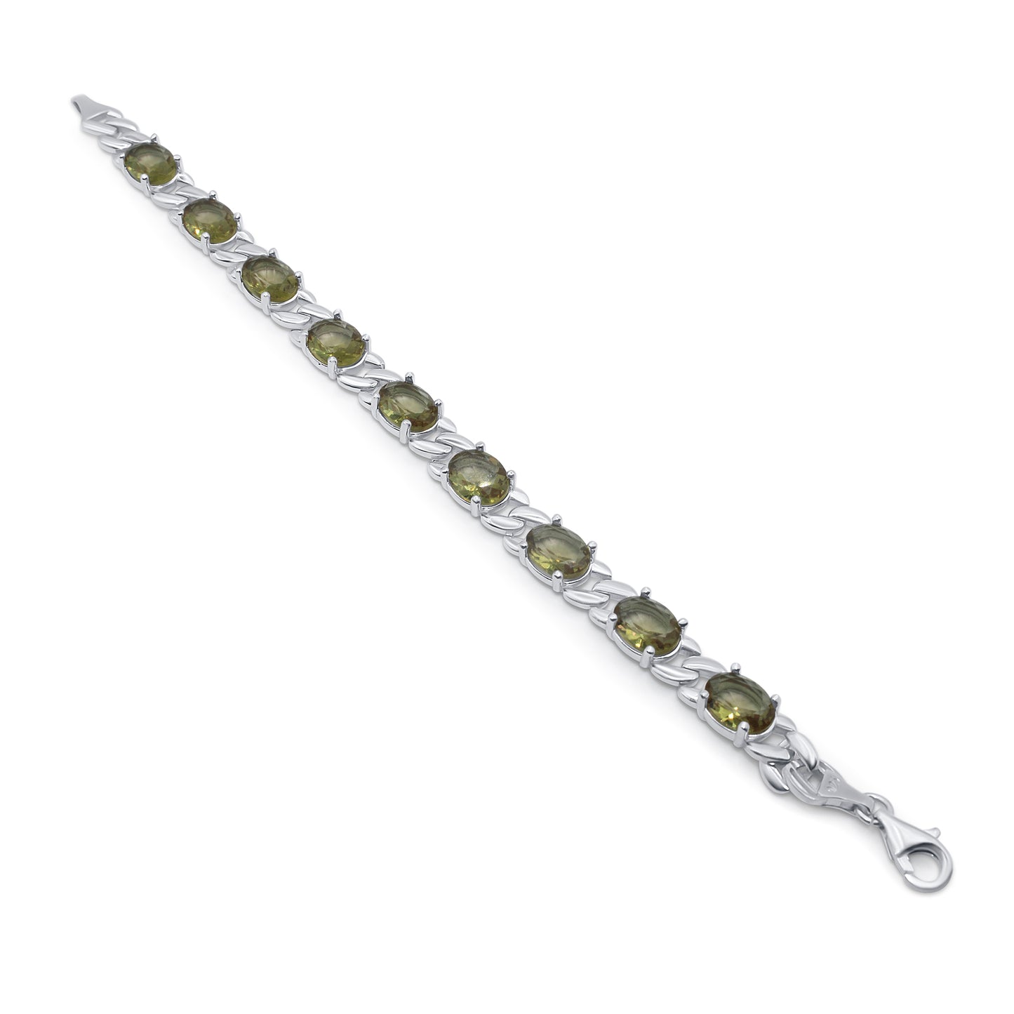 Turkeza | 925 Sterling Silver Cuban Link Oval Zultanite Bracelet - Turkish Bracelet