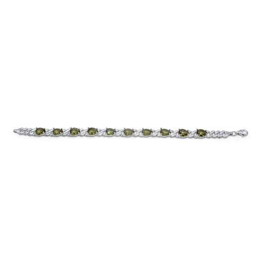 Turkeza | 925 Sterling Silver Cuban Link Zultanite Bracelet Turkish Exclusive