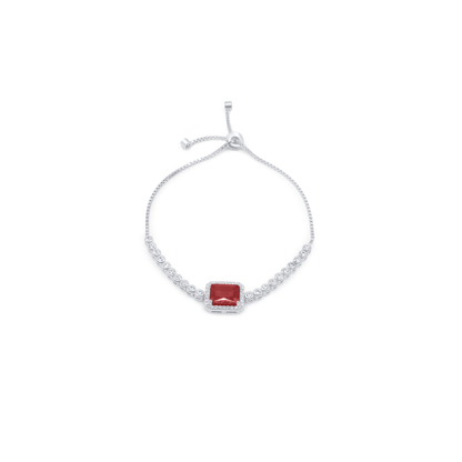 Turkeza | 925 Sterling Silver CZ Halo Turkish Adjustable Bracelet