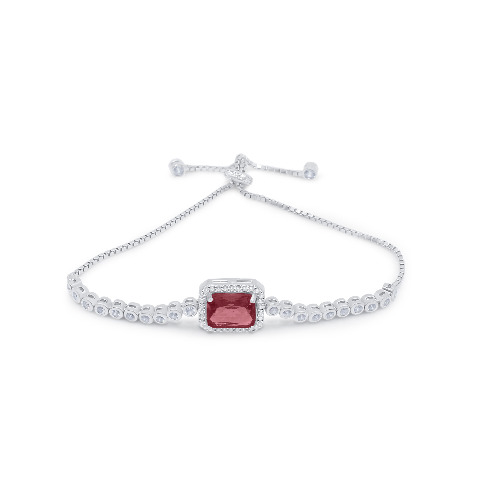 925 Silver Ruby CZ shops Bangle