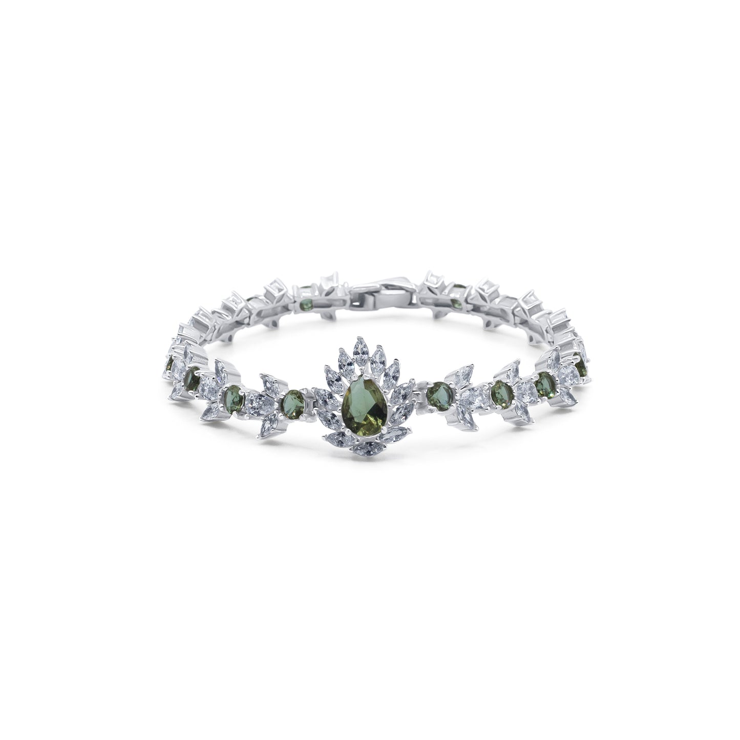 Turkeza | 925 Sterling Silver CZ Turkish Flower Zultanite Bracelet