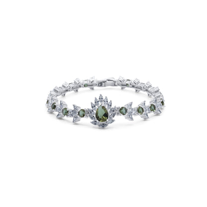 Turkeza | 925 Sterling Silver CZ Turkish Flower Zultanite Bracelet