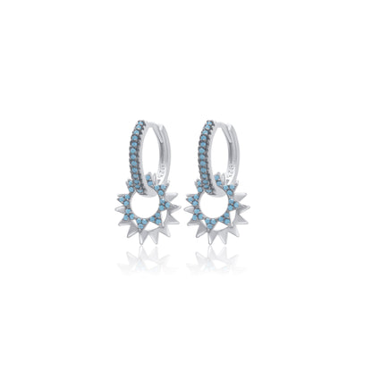 Turkeza | 925 Sterling Silver Double Spike Earrings - Turkish Earrings