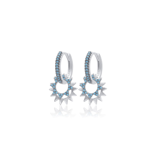 Turkeza | 925 Sterling Silver Double Spike Earrings - Turkish Earrings