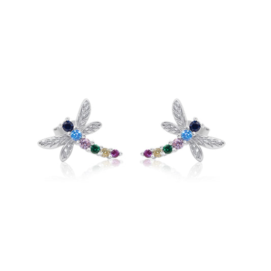 Turkeza | 925 Sterling Silver Dragonfly Stud Turkeza Earrings