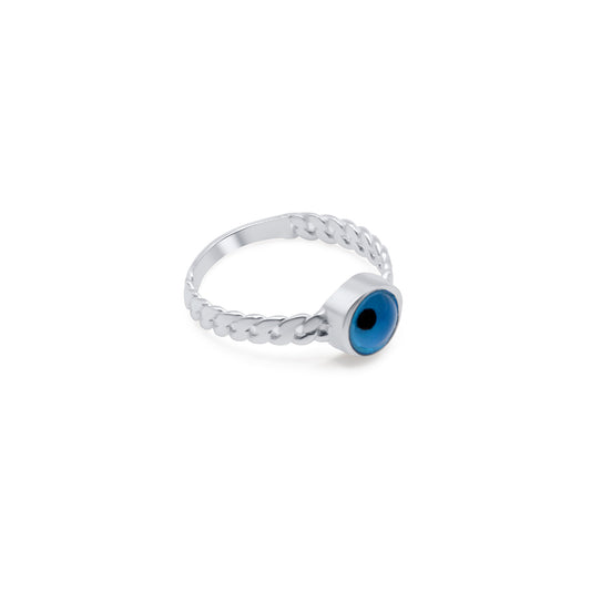 Turkeza | 925 Sterling Silver Evil Eye Blue Turkish Ring