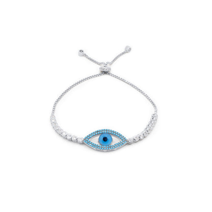 Turkeza | 925 Sterling Silver Evil Eye CZ Turkish Bracelet