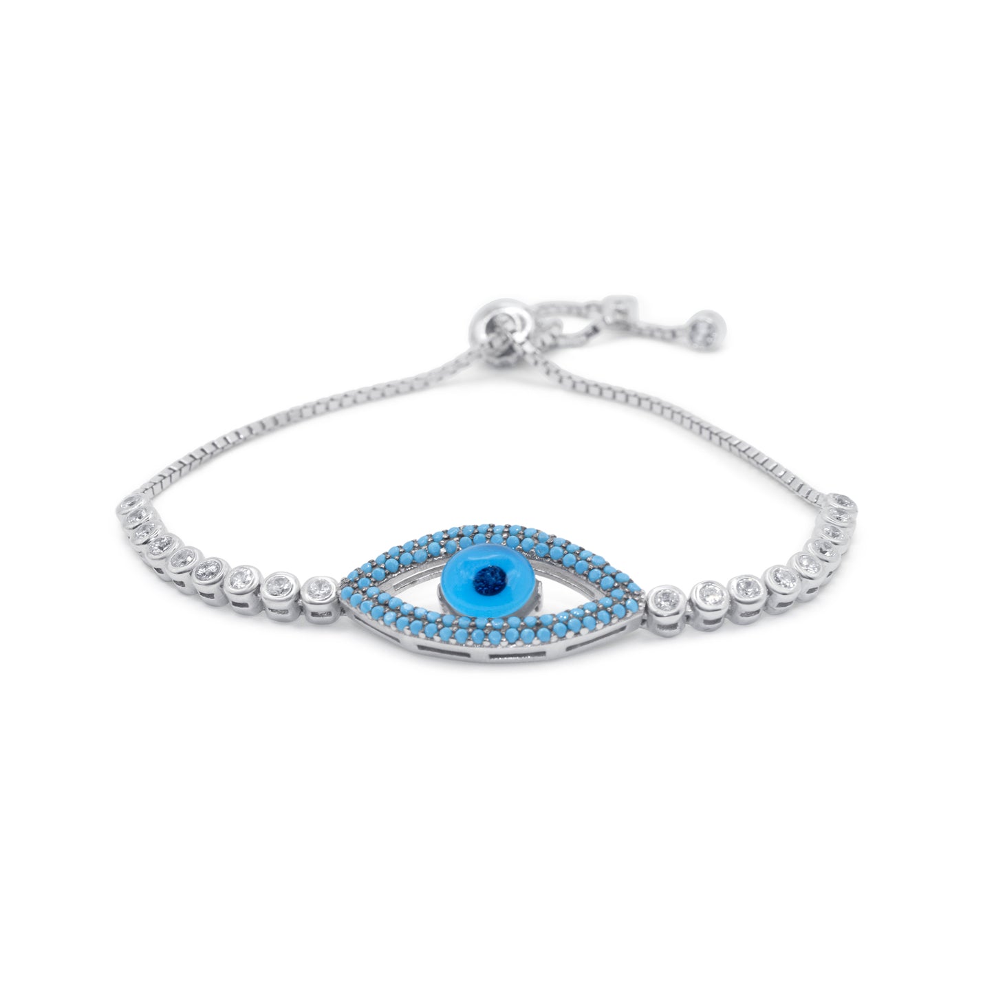 Turkeza | 925 Sterling Silver Evil Eye CZ Turkish Bracelet