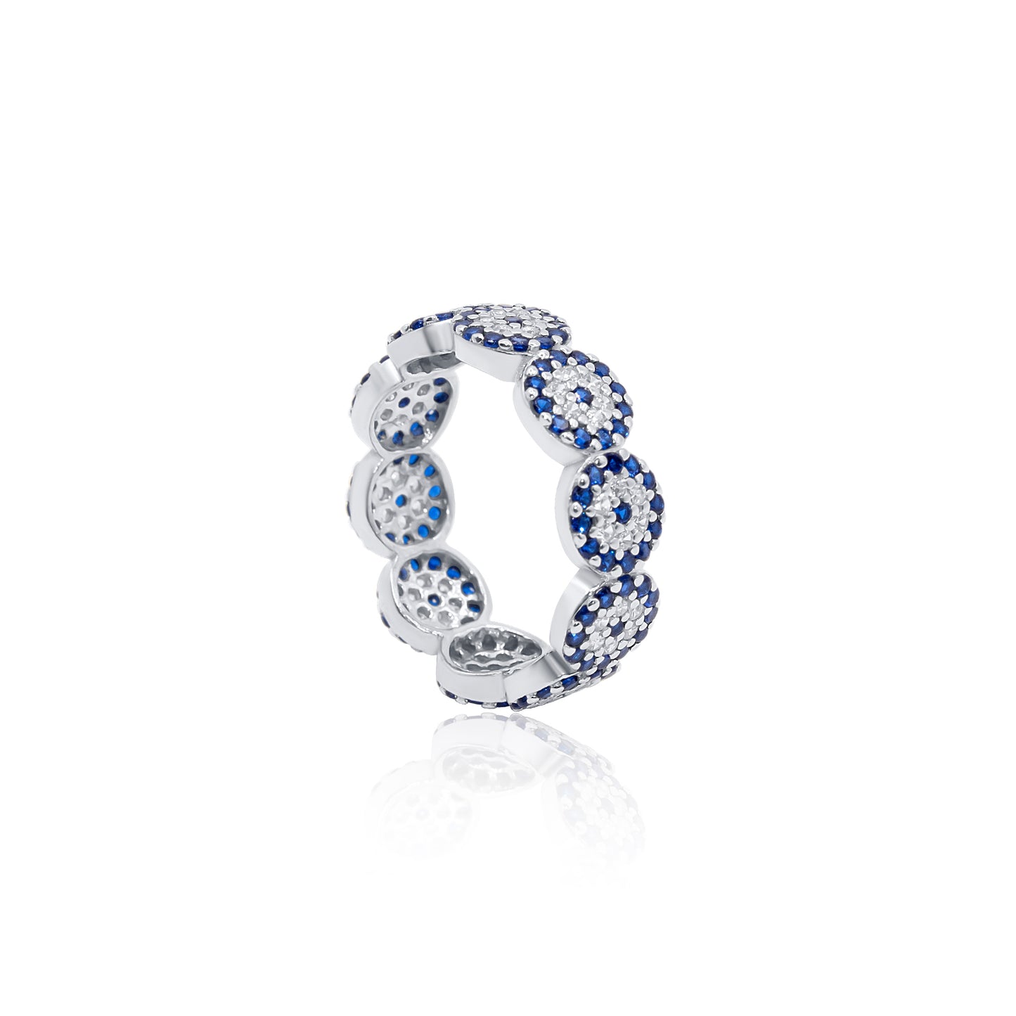 Turkeza | 925 Sterling Silver Evil Eye CZ Turkish Ring