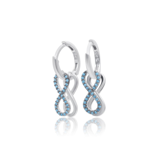 Turkeza | 925 Sterling Silver Infinity Link Double Drop Earrings