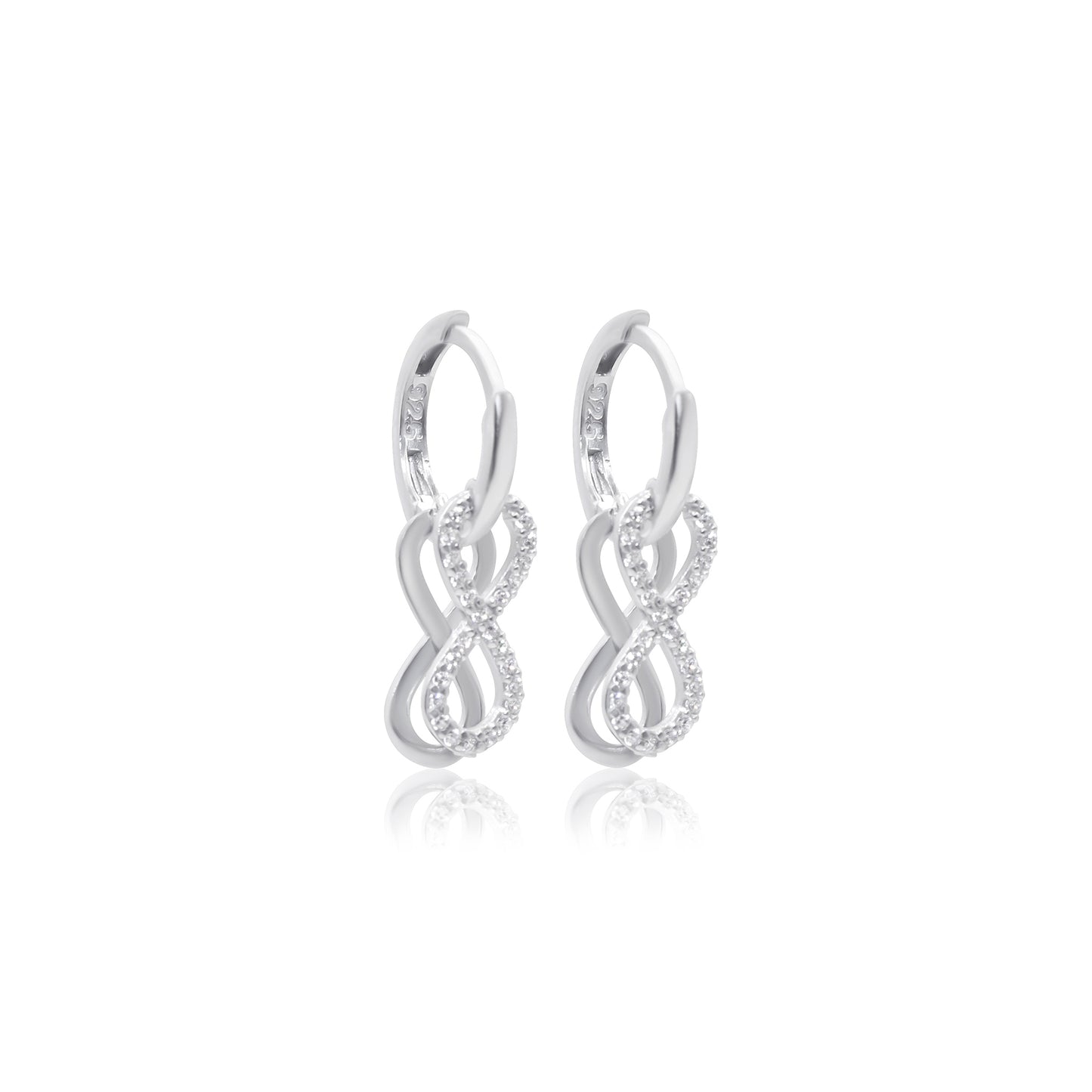 Turkeza | 925 Sterling Silver Infinity Link Double Drop Earrings