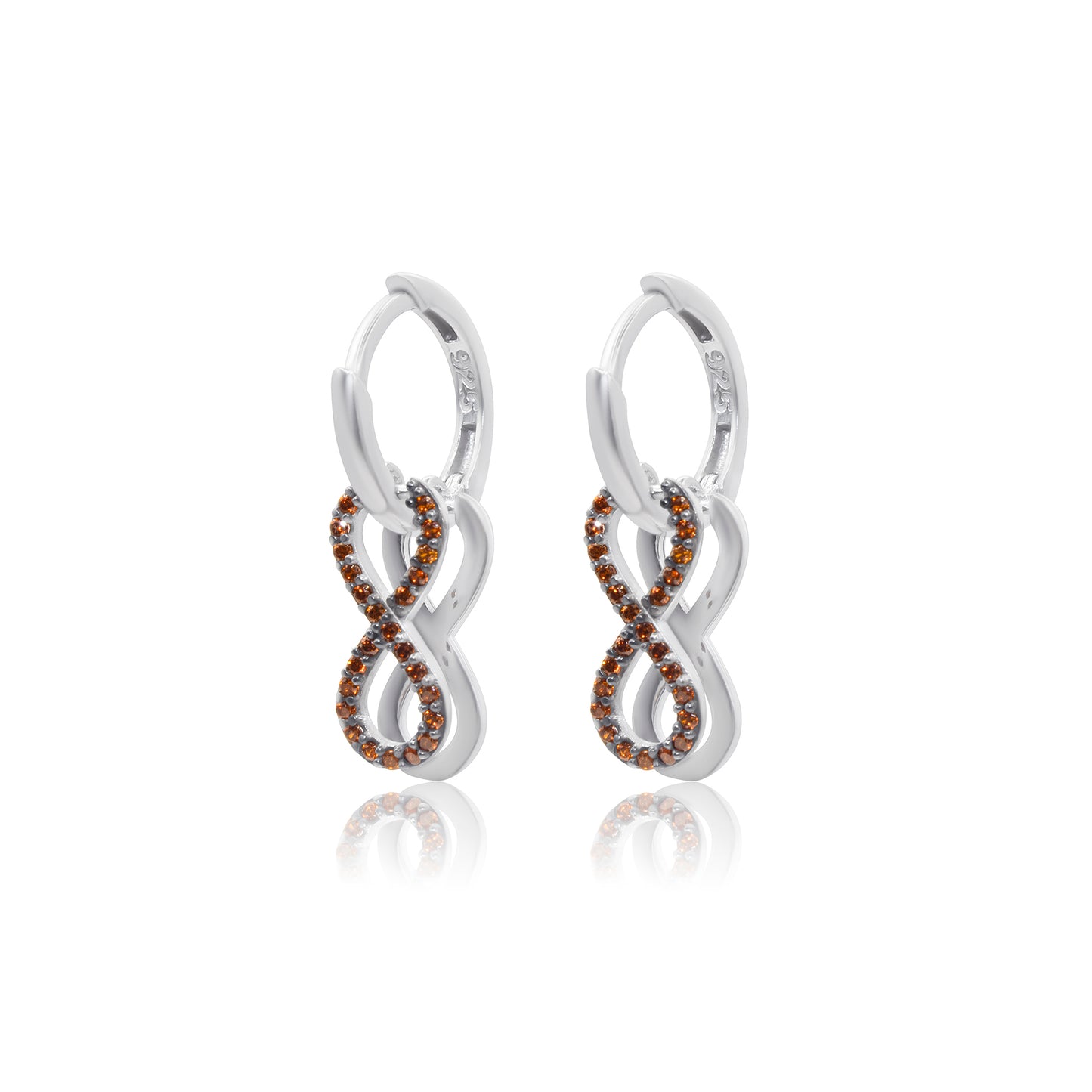 Turkeza | 925 Sterling Silver Infinity Link Double Drop Earrings