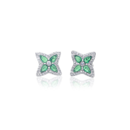 Turkeza | 925 Sterling Silver Princess Flower Stud Earrings