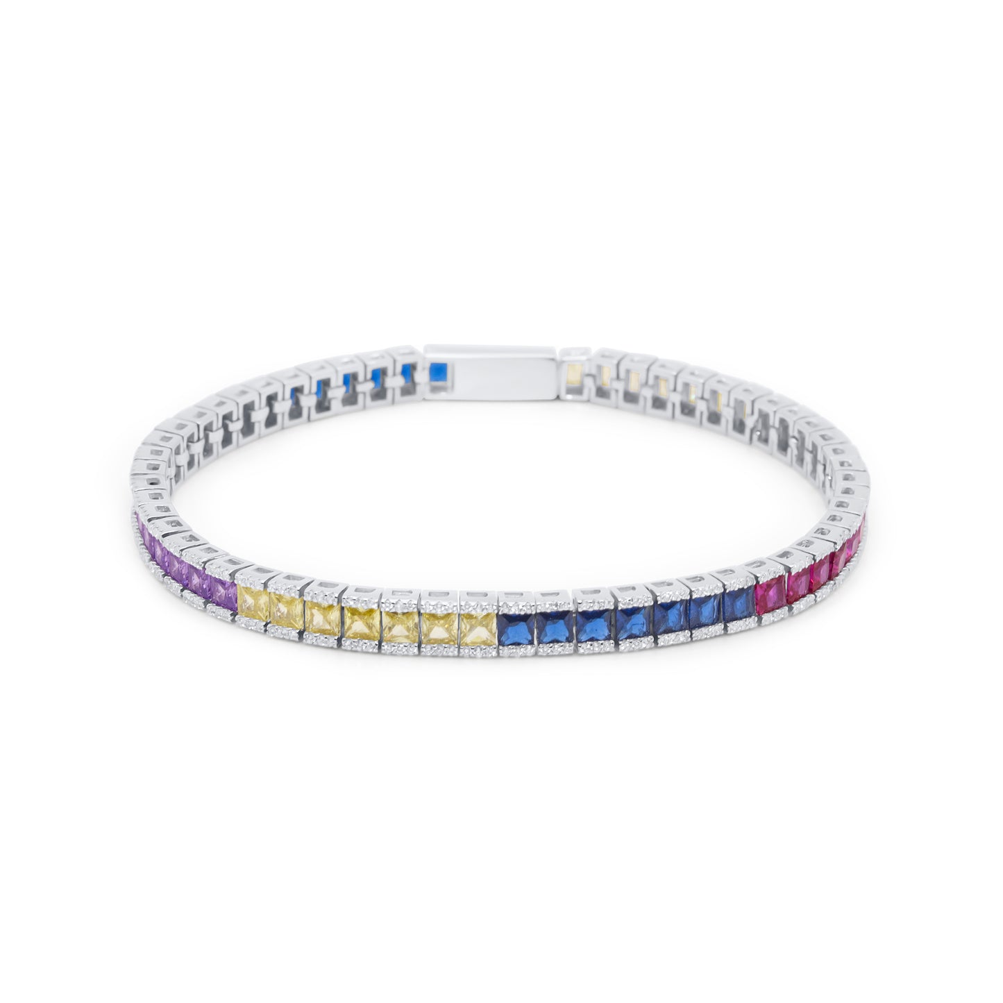 Turkeza | 925 Sterling Silver Rainbow Bracelet - Turkish Bracelet