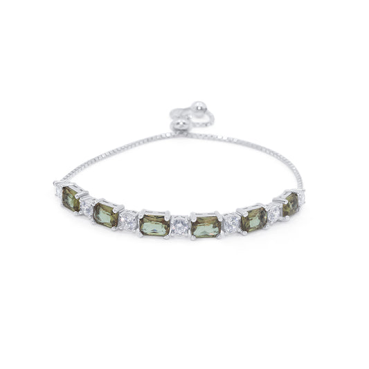 Turkeza | 925 Sterling Silver Rectangular Zultanite CZ Adjustable Bracelet