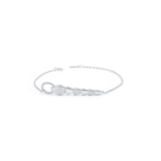 Turkeza | 925 Sterling Silver Serpent CZ Turkish Bracelet