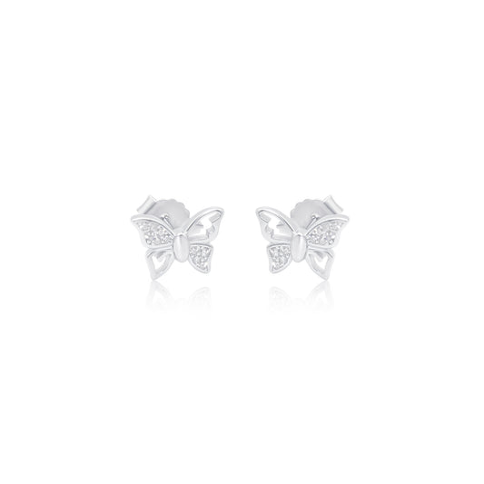 Turkeza | 925 Sterling Silver Turkeza Butterfly Stud Earrings