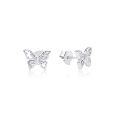 Turkeza | 925 Sterling Silver Turkeza Butterfly Stud Earrings
