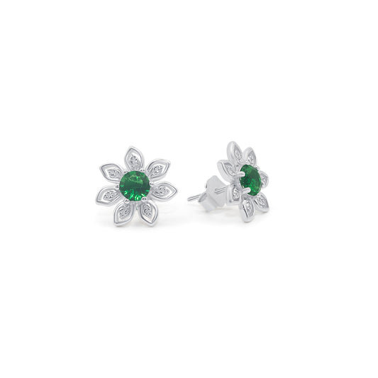 Turkeza | 925 Sterling SIlver Turkish Flower Earrings