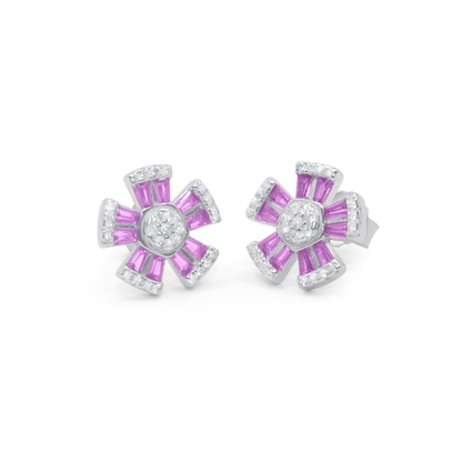 Turkeza | 925 Sterling Silver Turkish Flower Stud Earrings