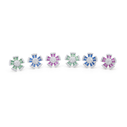 Turkeza | 925 Sterling Silver Turkish Flower Stud Earrings