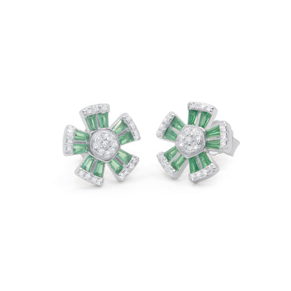Turkeza | 925 Sterling Silver Turkish Flower Stud Earrings