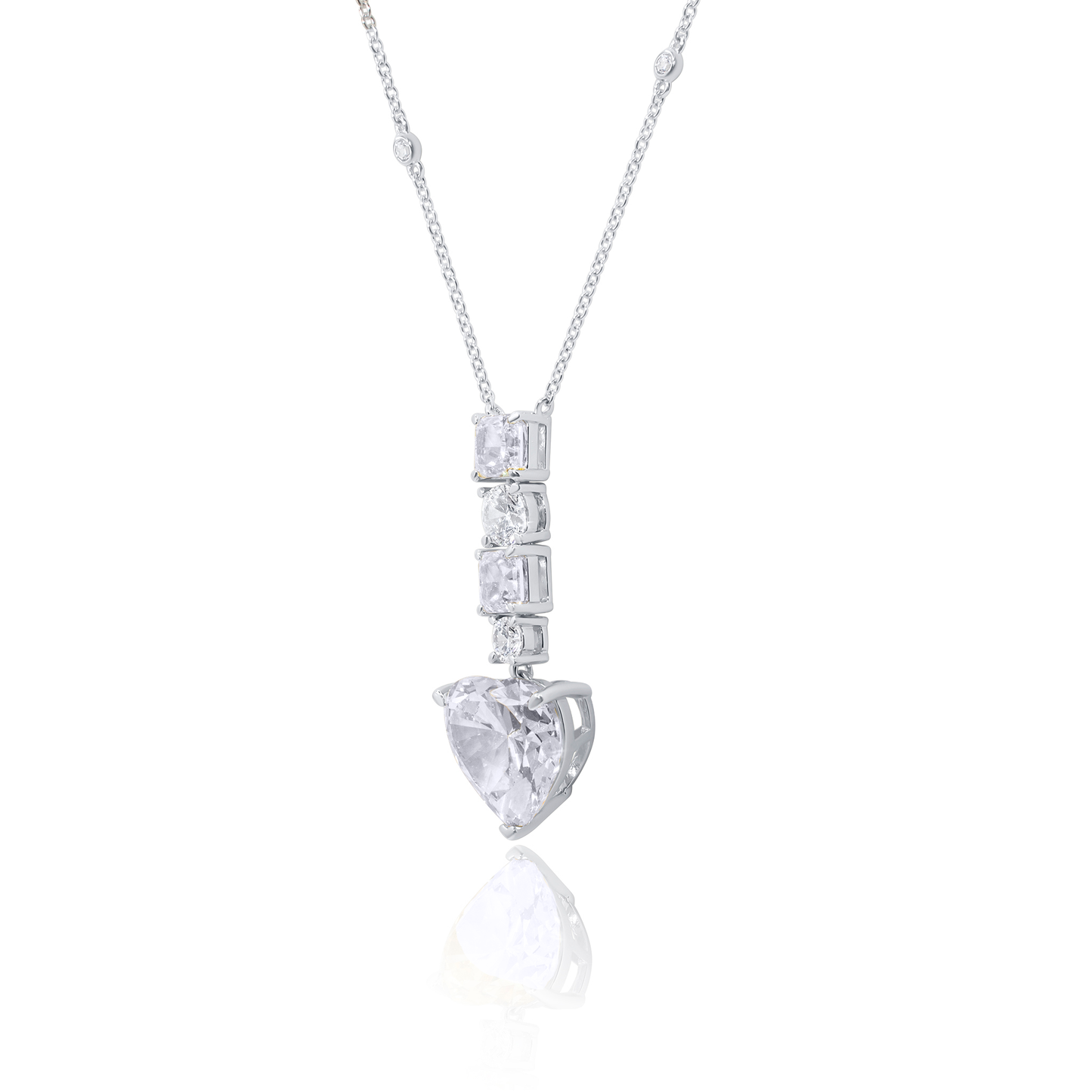 Turkeza | 925 Sterling Silver Turkish Heart  CZ Signature Necklace