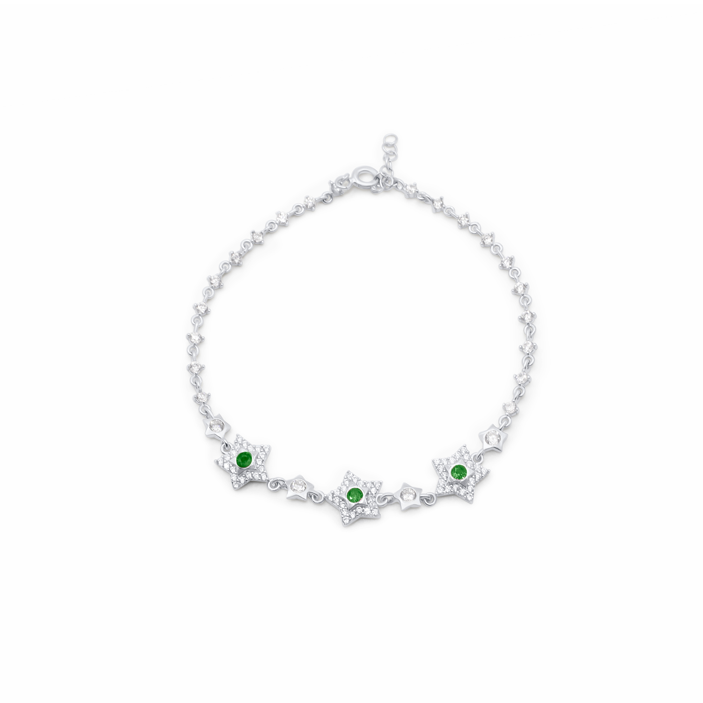 Turkeza | 925 Sterling Silver Turkish Star CZ Bracelet