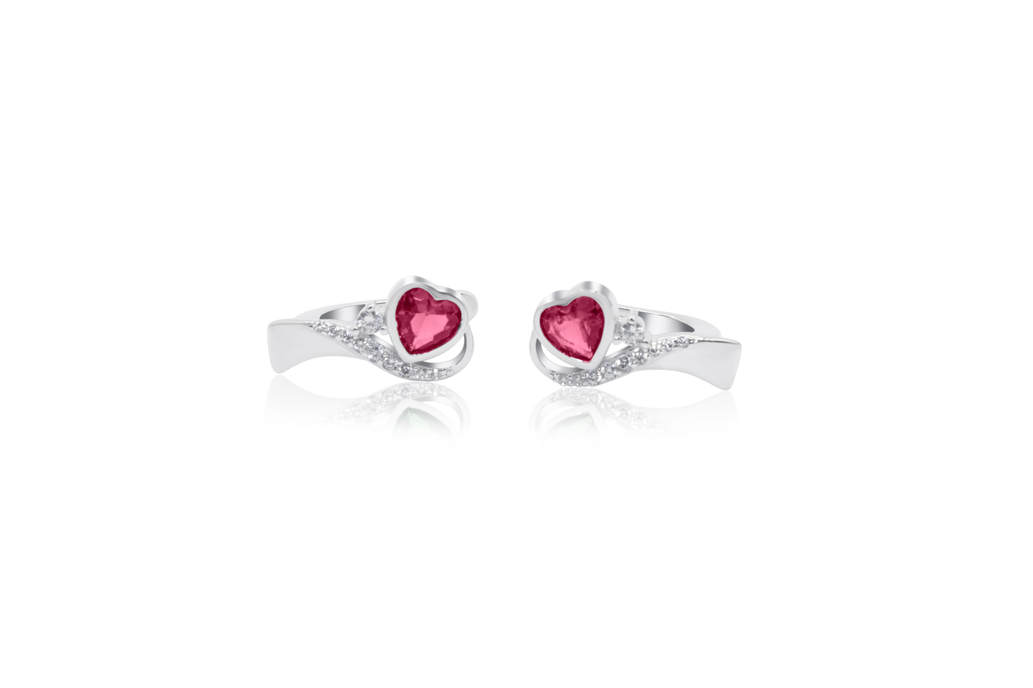 Turkeza | 925 Sterling Silver Twisted Heart CZ Earrings