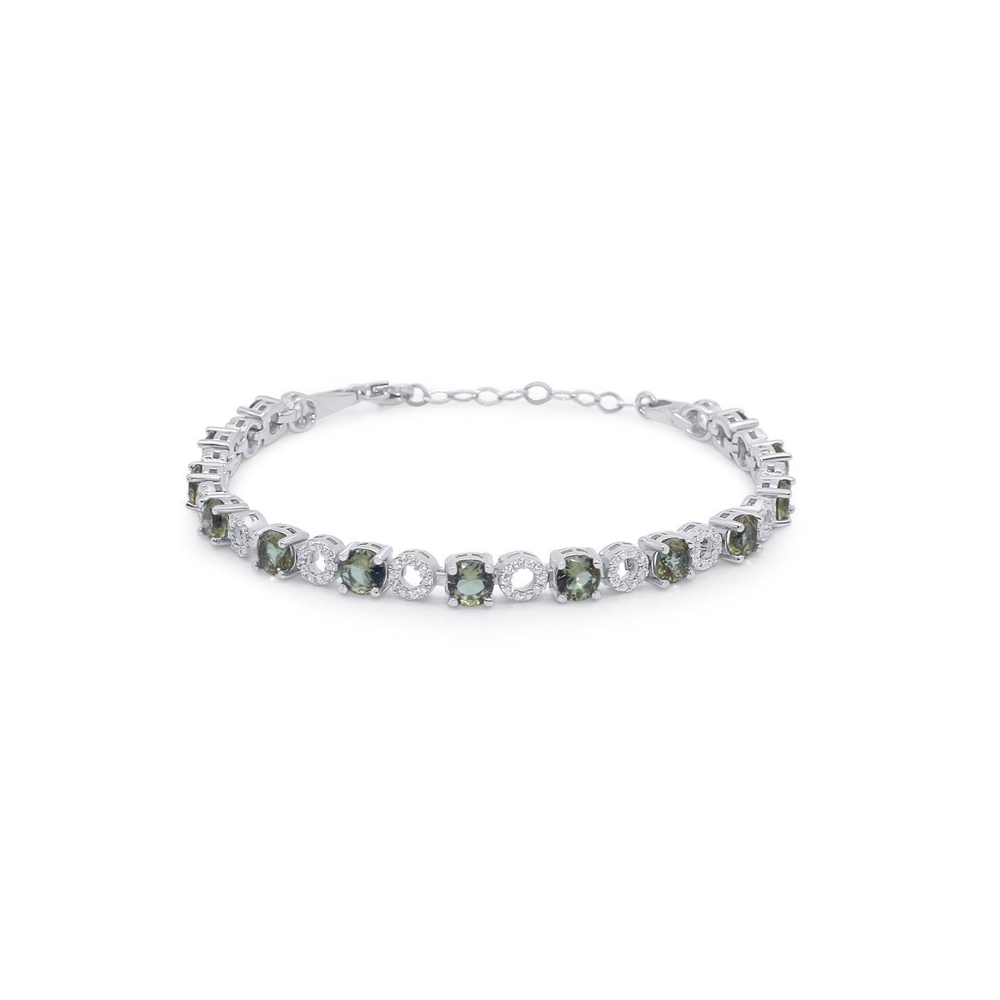 Turkeza | 925 Sterling Silver Zultanite Circle CZ - Turkish Bracelet