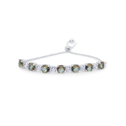 Turkeza | 925 Sterling Silver Zultanite Circular CZ Adjustable Turkish Bracelet