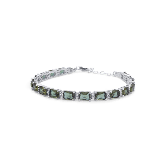 Turkeza | 925 Sterling Silver Zultanite Cubic Zirconia Tennis Bracelet - Turkish Bracelet