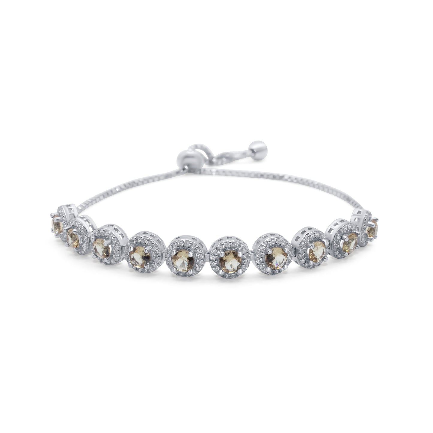 Turkeza | 925 Sterling Silver Zultanite CZ Halo Circular Turkish Bracelet