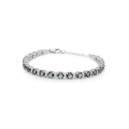 Turkeza | 925 Sterling Silver Zultanite CZ Türkiye Tennis Bracelet