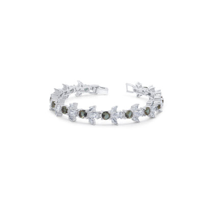 Turkeza | 925 Sterling Silver Zultanite Flower Cubic Zirconia Bracelet